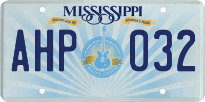 MS license plate AHP032