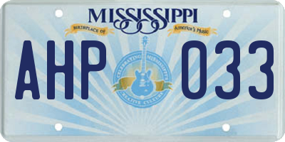 MS license plate AHP033