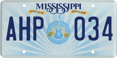 MS license plate AHP034