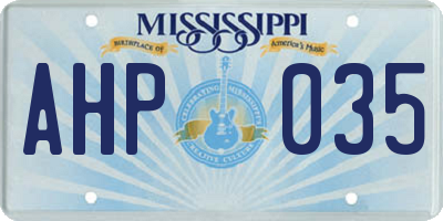 MS license plate AHP035