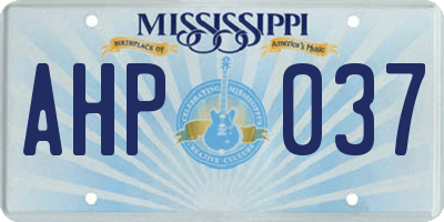 MS license plate AHP037