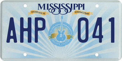 MS license plate AHP041