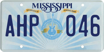 MS license plate AHP046
