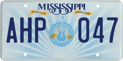 MS license plate AHP047