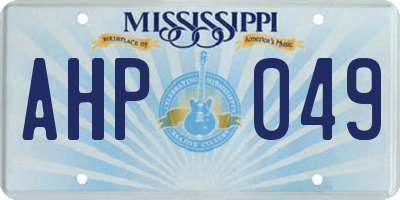 MS license plate AHP049