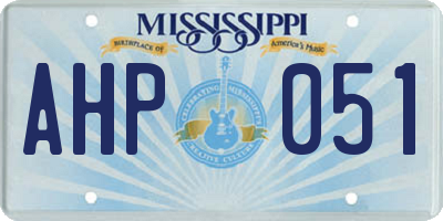 MS license plate AHP051