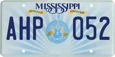 MS license plate AHP052
