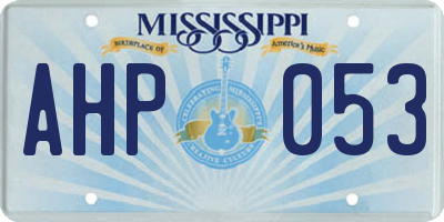 MS license plate AHP053