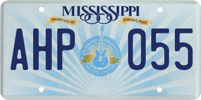 MS license plate AHP055