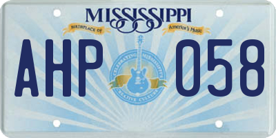 MS license plate AHP058
