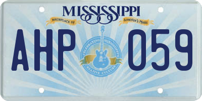 MS license plate AHP059
