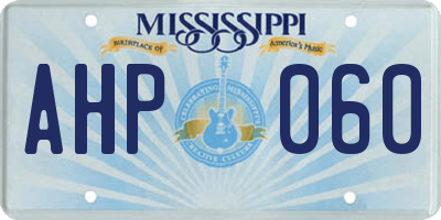 MS license plate AHP060