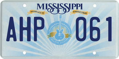 MS license plate AHP061