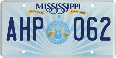 MS license plate AHP062