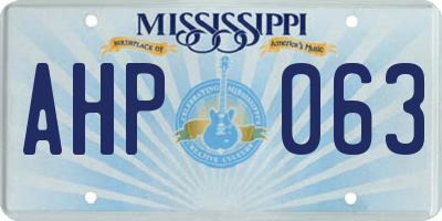MS license plate AHP063