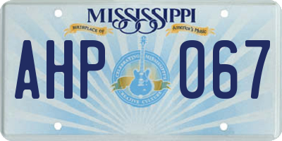 MS license plate AHP067