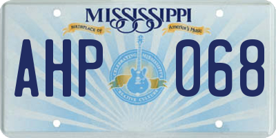 MS license plate AHP068