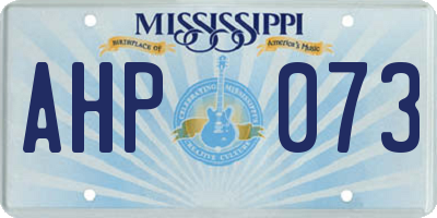 MS license plate AHP073