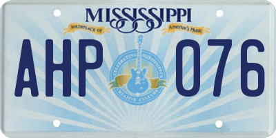 MS license plate AHP076