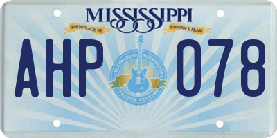 MS license plate AHP078
