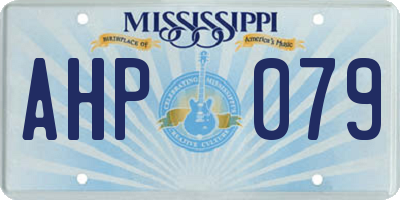 MS license plate AHP079