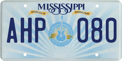 MS license plate AHP080