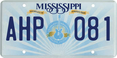 MS license plate AHP081