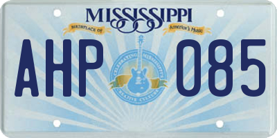 MS license plate AHP085