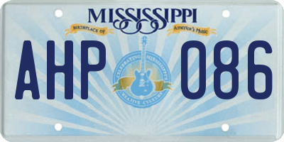 MS license plate AHP086