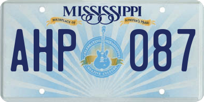 MS license plate AHP087