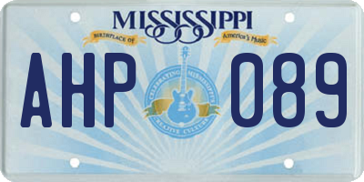 MS license plate AHP089