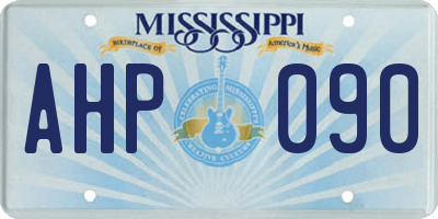 MS license plate AHP090