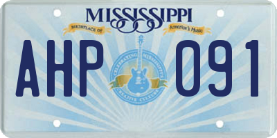 MS license plate AHP091