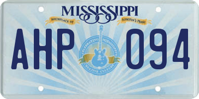 MS license plate AHP094