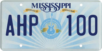 MS license plate AHP100