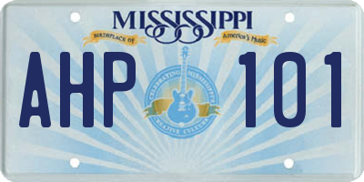 MS license plate AHP101