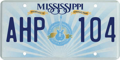 MS license plate AHP104