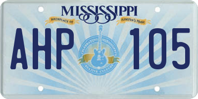 MS license plate AHP105