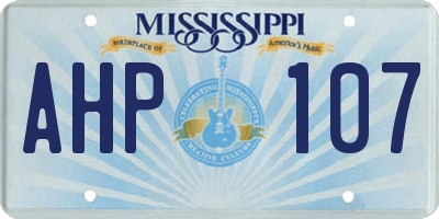 MS license plate AHP107