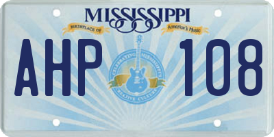 MS license plate AHP108