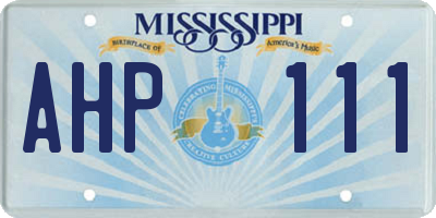MS license plate AHP111