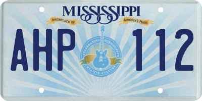 MS license plate AHP112