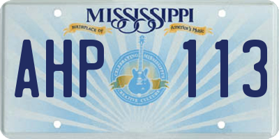 MS license plate AHP113