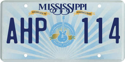 MS license plate AHP114