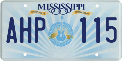 MS license plate AHP115