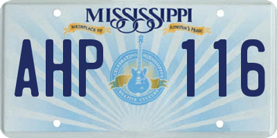 MS license plate AHP116
