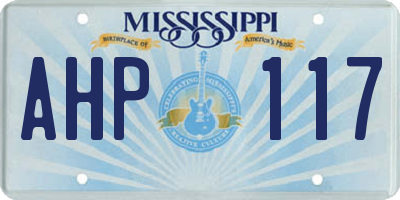 MS license plate AHP117
