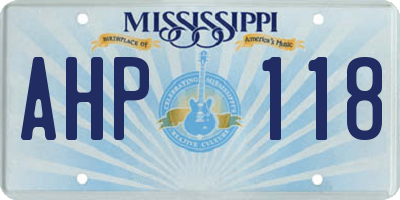 MS license plate AHP118