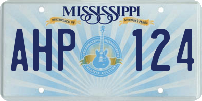 MS license plate AHP124
