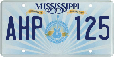 MS license plate AHP125